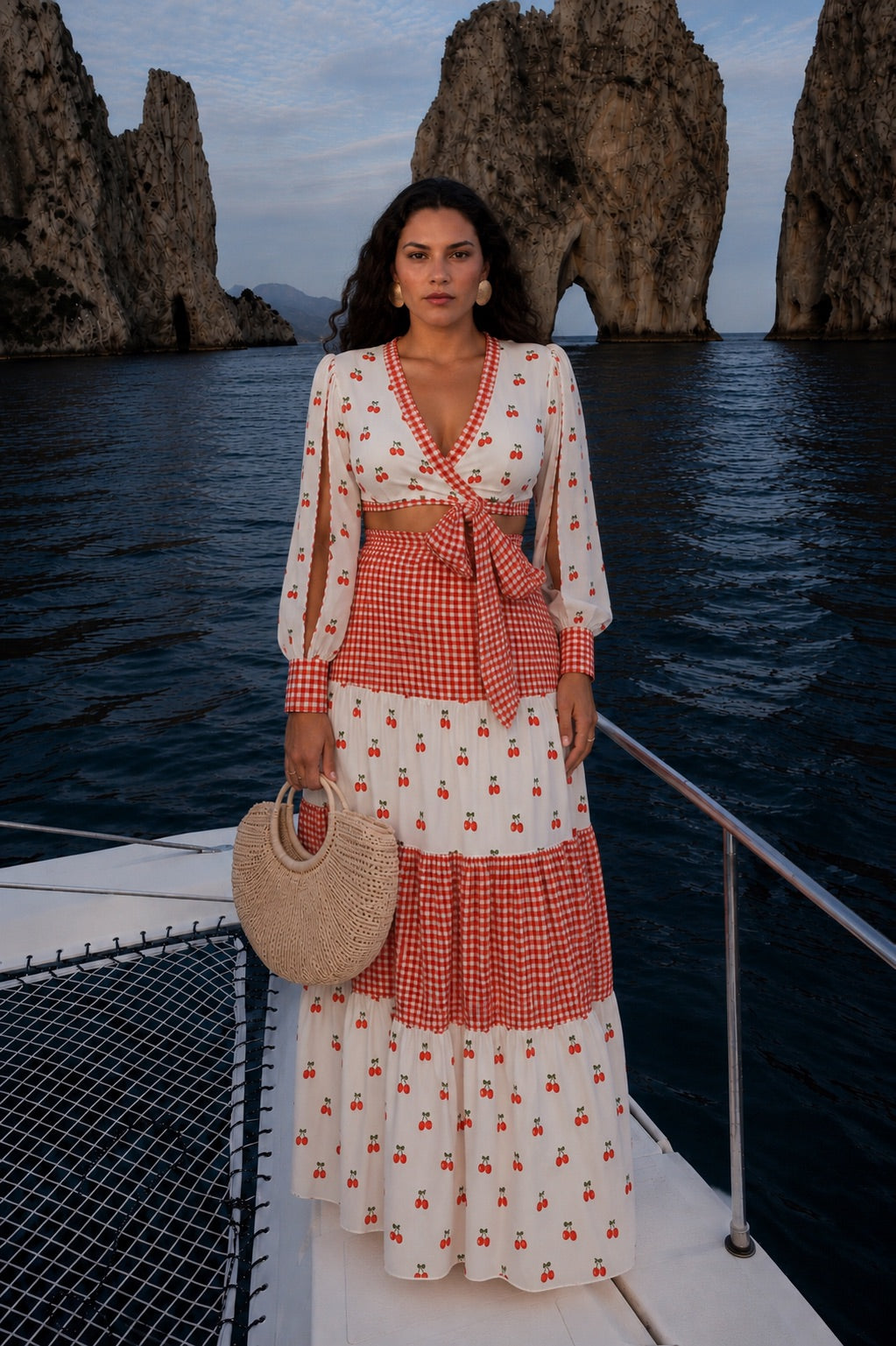Cherry Gingham Set